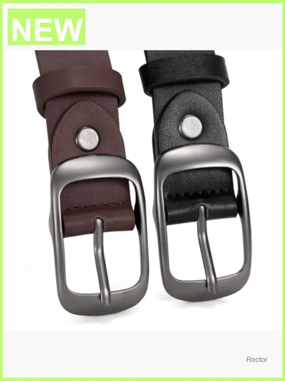 2 Pack Women Plus Size Genuine Leather Belts with Pin Buckle